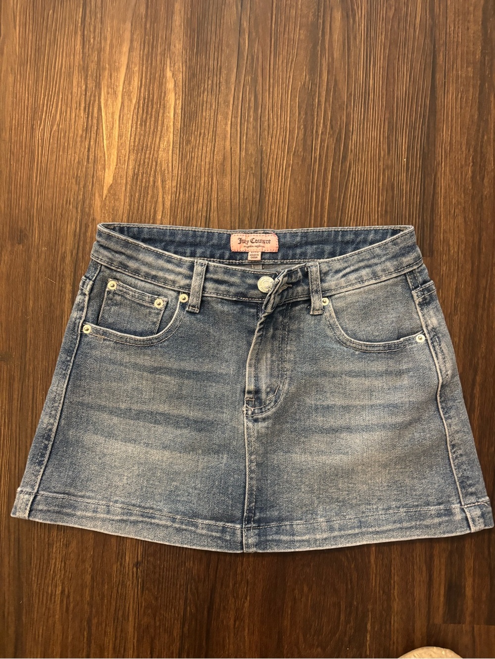 Juicy Couture Light Wash Denim Mini Skirt